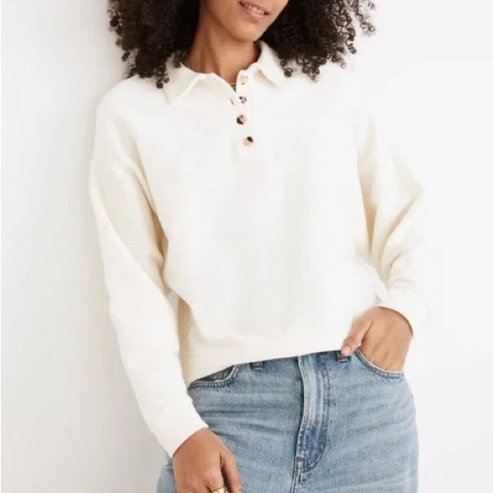 Madewell Cream Button-Up Sweater Small